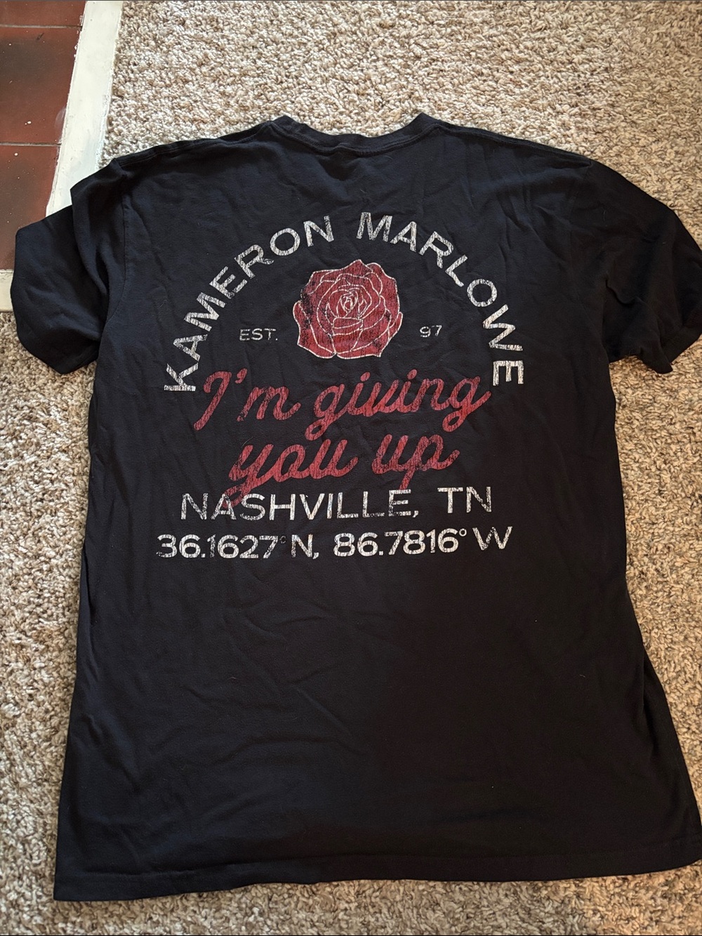 Kameron Marlowe Concert Tee Black with Red Rose